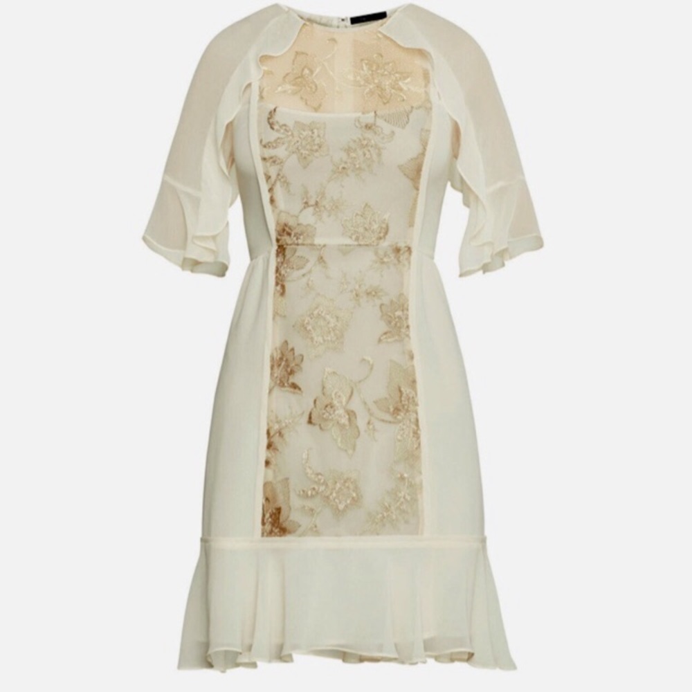 BCBGMAXAZRIA Metallic Floral Sequin Dress